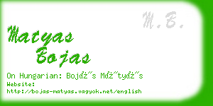 matyas bojas business card